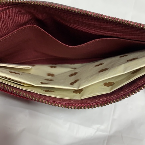 LUCKY Red & Light Magenta Cosmetic makeup Bag zipper closure NWT - Picture 3 of 3